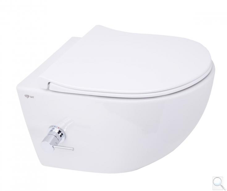 WC s bidetem závěsné SAT Infinitio včetně sedátka, zadní odpad SATINF011RREXPBFCT obr. 1