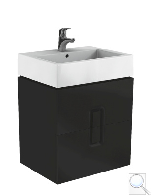 Koupelnová skříňka pod umyvadlo Kolo Twins 60x46x57 cm černá mat 89494000. 