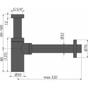 Sifon umyvadlový ALCAPLAST DN32 DESIGN, černá-mat A400BLACK. obr. 4