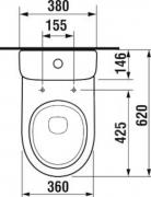 WC kombi, pouze mísa Jika Tigo vario odpad H8242160000001 (Technický nákres 1)