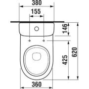 WC kombi, pouze mísa Jika Tigo vario odpad H8242160000001. Technický nákres 1 