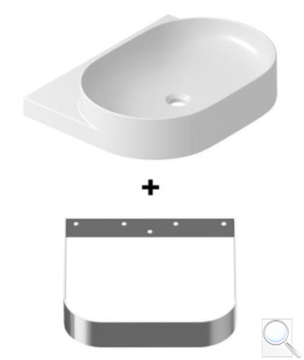 Umyvadlo Ravak Yard 60,5x12,5x50 cm s nerezovou konzolí  X000001534. obr. 1