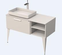 Koupelnová skříňka pod umyvadlo Naturel Luxe 110x36x50 cm bílá mat dřevodekor LUXE110LBMBU