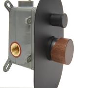 Vanová baterie SAT Fusion včetně podomítkového tělesa páka tmavé dřevo mat SATBSFU215DTC. (4)