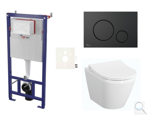 Závěsný WC set SAT do lehkých stěn / předstěnová montáž+ WC VitrA Integra SIKOSSINTRESU68K. obr. 1