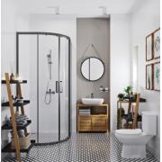 Sprchový kout čtvrtkruh 80x80 cm, 90x90 cm, 100x100 cm, bezbariérový vstup, černá SAT TEX BB. obr. 9&nbsp;