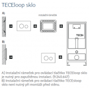 Ovládací tlačítko TECEloop sklo (Technický nákres)