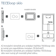 Ovládací tlačítko TECEloop sklo. Technický nákres&nbsp;