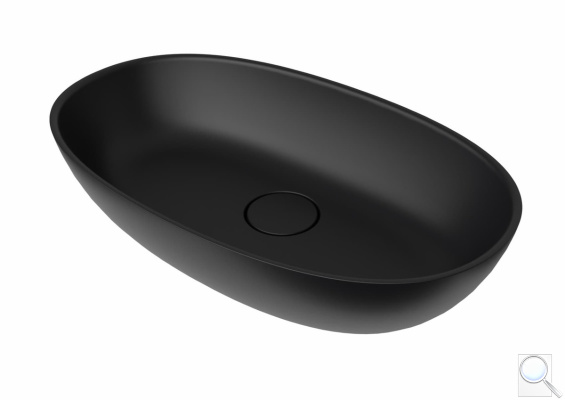 Umyvadlo na desku SAT Aula 60x36 cm černá mat bez otvoru pro baterii, bez přepadu SATAU6036C. obr. 1
