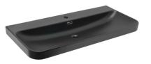 Nábytkové umyvadlo SAT Fusion 100,6x46 cm černá matná otvor pro baterii uprostřed SATFUS10046BKM