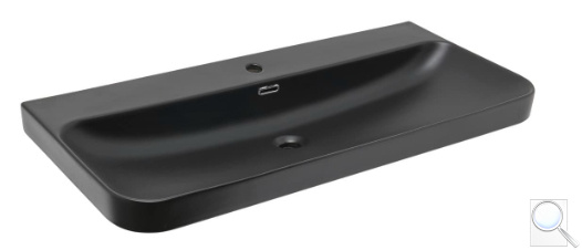 Nábytkové umyvadlo SAT Fusion 100,6x46 cm černá matná otvor pro baterii uprostřed SATFUS10046BKM. obr. 1