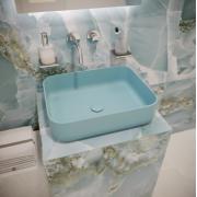 Umyvadlo na desku SAT Infinitio 50x39 cm zelená mat bez přepadu SATINF5039LGEM. obr. 7&nbsp;