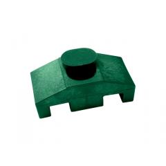 Příchytka k uchycení panelů ke čtyřhranným sloupkům včetně krytky na hlavu šroubu (SUPER STRONG) - zelená, PVC