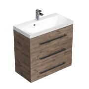 Koupelnová skříňka s umyvadlem Naturel Cube Way 60x76,5x40 cm, 80x76,5x40 cm, 100x76,5x40 cm, 120x76,5x40 cm dub wellington. 80x76,5x40 cm CUBE2803DW 