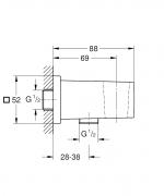 Podomítkový vývod Grohe Euphoria Cube chrom 26370000 (Technický nákres)