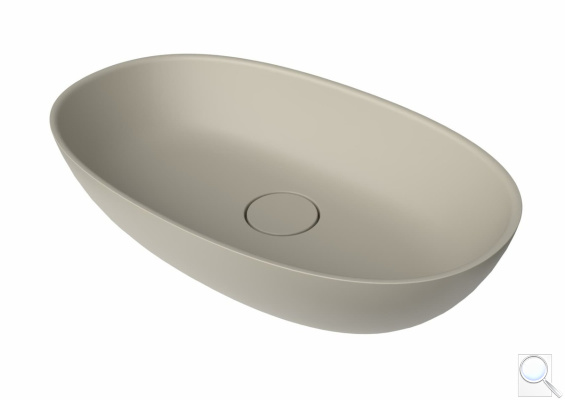 Umyvadlo na desku SAT Aula 60x36 cm béžová mat bez otvoru pro baterii, bez přepadu SATAU6036BE. obr. 1
