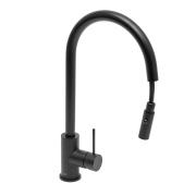 Dřezová baterie SAT Aurum s vytahovací sprškou, 2 proudy černá matná SATBAUR286C. &nbsp;(7)