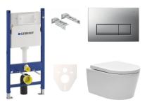 Závěsný WC set Geberit do lehkých stěn / předstěnová montáž+ WC SAT Brevis SIKOGES7W8S
