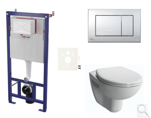 Závěsný WC set SAT do lehkých stěn / předstěnová montáž+ WC VitrA Normus SIKOSSNORBO21K. obr. 1