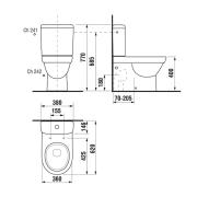 WC kombi komplet Jika Tigo vario odpad SIKOSJTIVS24216. Technický nákres 