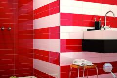 Chic Colors - koupelny-Chic-Colors-Liso-Flat-10x40-ambiente-rojo-clanco-brillo