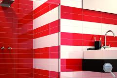 Chic Colors. koupelny-Chic-Colors-Liso-Flat-10x40-ambiente-rojo-clanco-brillo