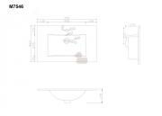 Koupelnová skříňka s umyvadlem Naturel Ancona 60x46 cm akácie ANCONA60DV (Technický nákres 1 (ilustrační))