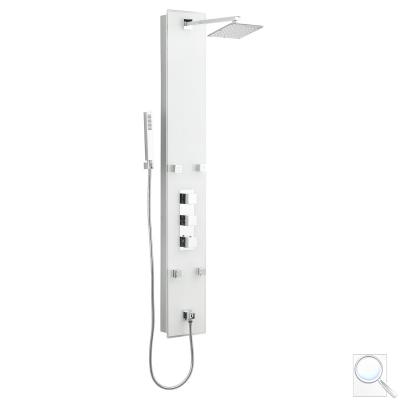 Sprchový panel Anima Glass Shower na stěnu s termostatickou baterií bílá GLASHOWER 