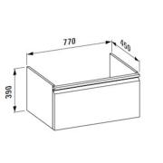 Koupelnová skříňka pod umyvadlo Laufen Pro 77x45x39 cm bílá H4830610954631. Technický nákres 