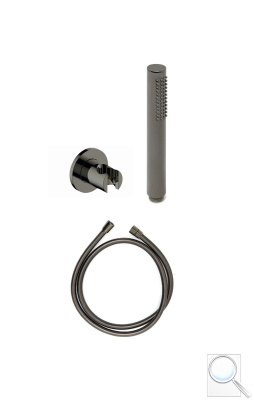 Vanový set SAT Dark s držákem sprchy a sprchovou hadicí PVD Gun Metal SATBSVSDA. obr. 1