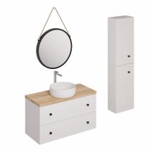 Koupelnová sestava s keramickým umyvadlem včetně umyvadlové baterie, vtoku a sifonu Naturel Forli bílá KSETFORLI2