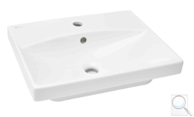 Umyvadlo SAT Brevis 50,5x40 cm otvor pro baterii uprostřed SATBRE5040S. obr. 1