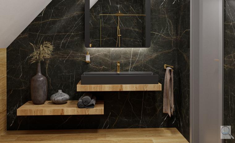 Argenta Gold Nero podkrovní koupelna