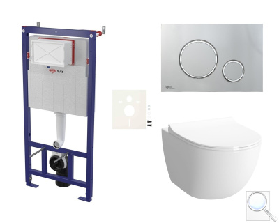 Závěsný WC set SAT do lehkých stěn / předstěnová montáž+ WC VitrA Sento SIKOSSSEN71K. obr. 1
