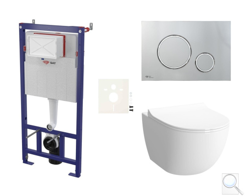Závěsný WC set SAT do lehkých stěn / předstěnová montáž+ WC VitrA Sento SIKOSSSEN71K. obr. 1