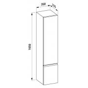 Koupelnová skříňka vysoká Laufen Pro 35x33,5x165 cm wenge H4831210954231 (Technický nákres (pravé otevírání))