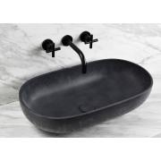 Umyvadlo na desku SAT Cemento 65x35 cm antracit bez přepadu CEM6535A. obr. 2 