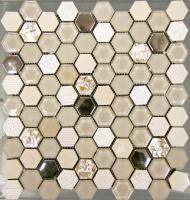 Mozaika Mosavit Hexagono beige béžová