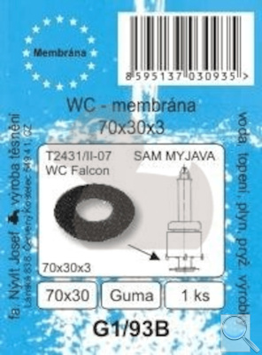 Membrána WC 70x30x3 G193B. 