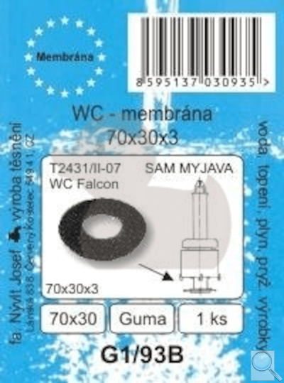 Membrána WC 70x30x3 G193B. 