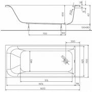 Obdélníková vana Kolo Rekord 140x70, 50x70, 160x70, 170x70, 170x75 cm akrylát (kód XWP1660000)