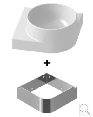 Umývátko Ravak Yard 28x12,5x28 cm s nerezovou konzolí X000001525. obr. 1