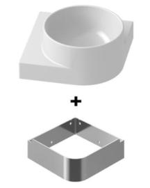 Umývátko Ravak Yard 28x12,5x28 cm s nerezovou konzolí X000001525