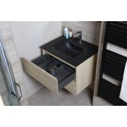 Koupelnová skříňka s umyvadlem černá mat Naturel Verona 86x51,2x52,5 cm světlé dřevo VERONA86CMSD (obr. 3)