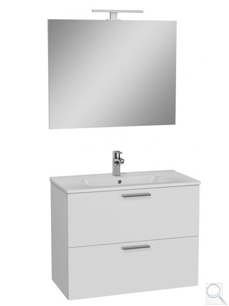 Koupelnová sestava s umyvadlem zrcadlem a osvětlením Vitra Mia 79x61x39,5 cm bílá lesk MIASET80B obr. 1