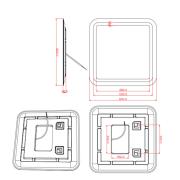 Zrcadlo s LED osvětlením Naturel Pavia Way 60x60 cm ZIL6060KRBV. Technický nákres