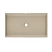 Umyvadlo na desku SAT Cemento 64x37 cm písková mat bez otvoru pro baterii, bez přepadu CEM6437P. &nbsp;(3)