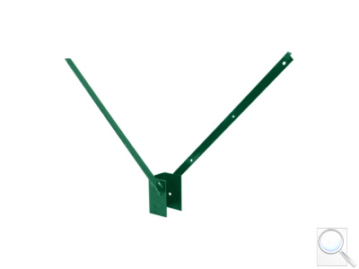 Bavolet na čtyřhranný sloupek PILOFOR® 60×60 mm, tvar V, zelený, Zn + PVC. 