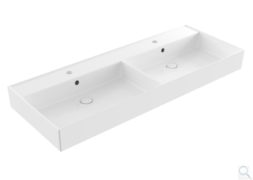 Dvojumyvadlo SAT Infinitio 120,4x46,5 cm dva otvory pro baterii SATINF212046. obr. 1