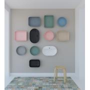 Umyvadlo na desku SAT Infinitio 39x39 cm modrá mat bez otvoru pro baterii SATINF3939LBLM. obr. 7&nbsp;